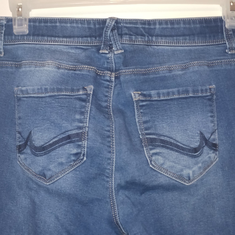 Angels Forever Young Skinny Blue Jeans Medium Wash Elastic Waist 10/30 - Picture 6 of 9
